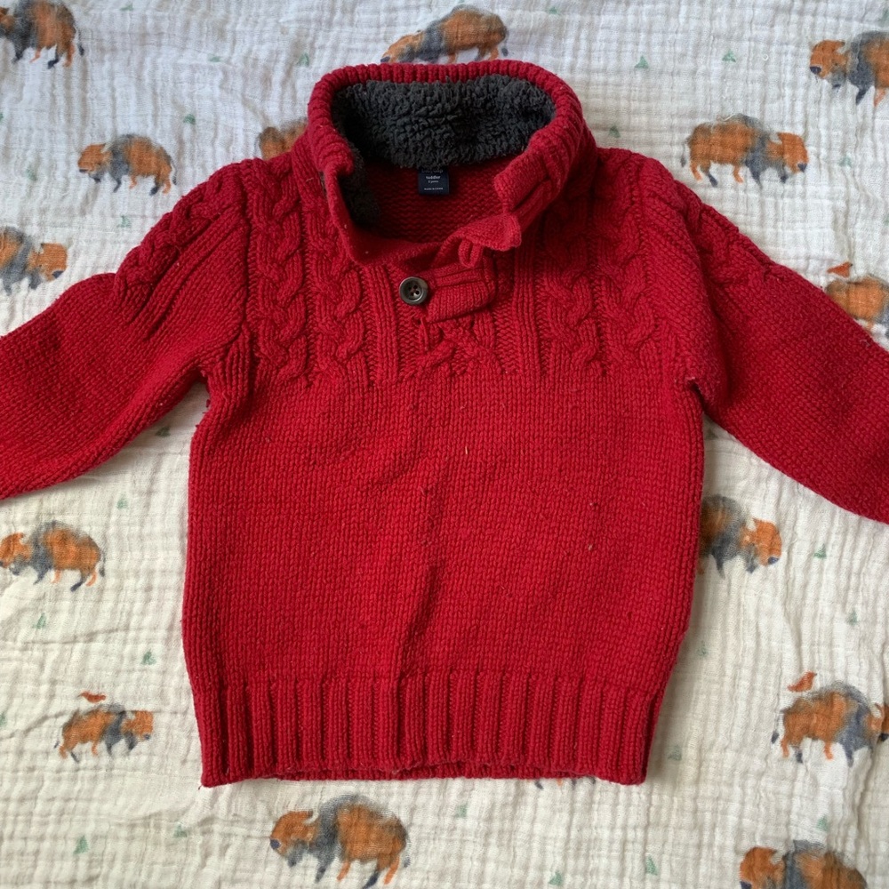 Baby Gap red sweater with elbow patches